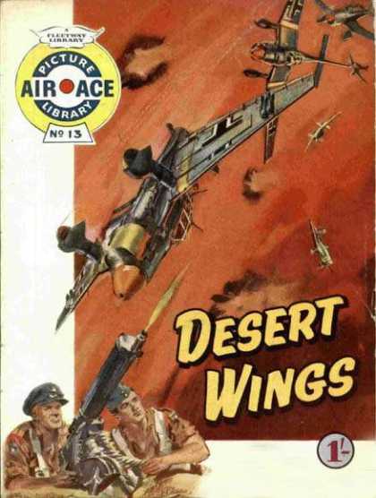 Air Ace Picture Library 13 - Desert Wings - Gunners - Planes - Dogfight - Shot Down