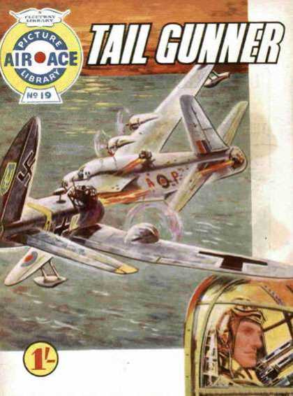 Air Ace Picture Library 19 - Tail Gunner - Plane - Sea - Man - Machinegun