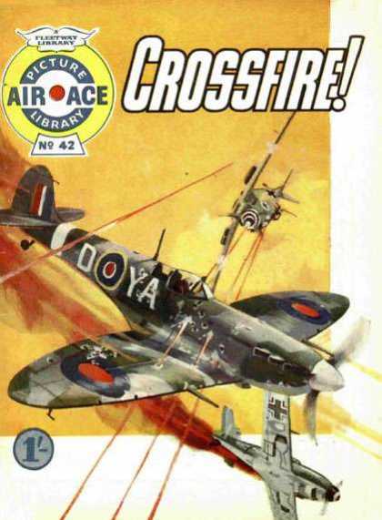 Air Ace Picture Library 42 - Crossfire - Plane - Flentway Library - Fire - Pilot