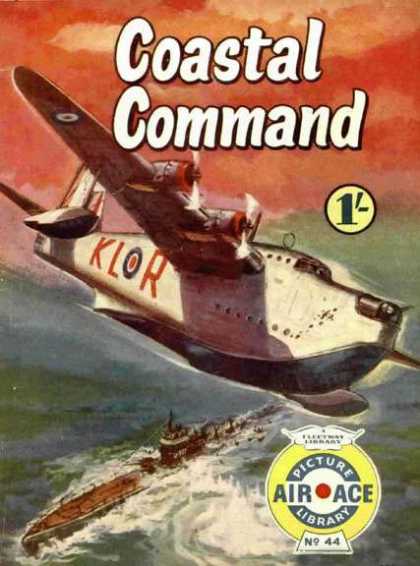 Air Ace Picture Library 44 - Sea Plane - Submarine - Klor - War - Ocean
