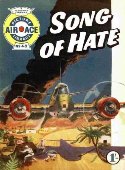 Air Ace Picture Library 48 - Song Of Hate - Airplane - Smoke - Trees - Tank