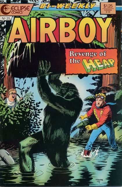 Airboy 25 - Swamp - Trees - Rock - Green Hairy Man - Overalls - Timothy Truman