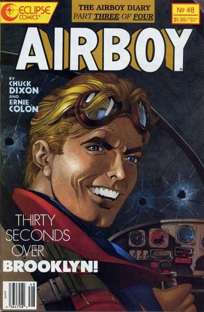 Airboy 48 - Young Man - Aviator Goggles - Chicklet Teeth - Bullet Holes - Plane Controls