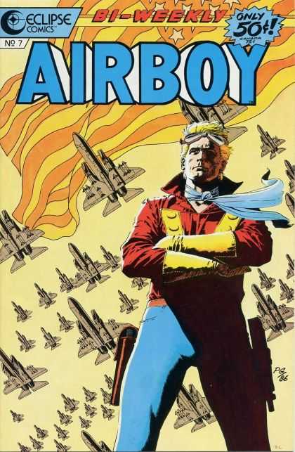 Airboy 7 - Eclipse Comics - Bi-weekly - Only 50c - Plane - Flag - Paul Gulacy