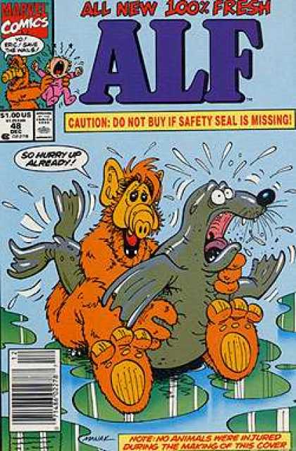 Alf 48 - Caution Do Not Buy If Safety Seal Is Missin - Marvel Commics - Seal - No Animals Were Injured - Crying Baby