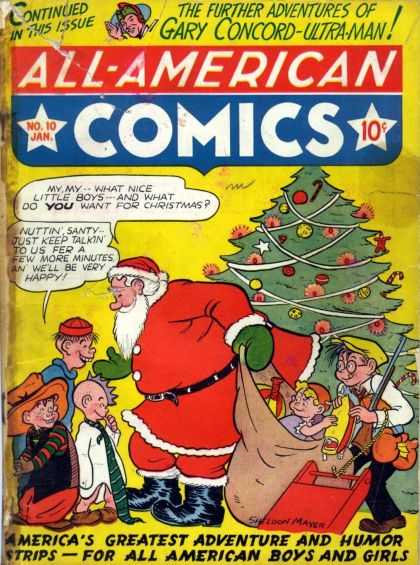 All-American Comics 10 - Santa Claus - Christmas Tree - Ultra-man - Gary Concord - Boys - Sheldon Mayer