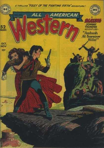 All-American Comics - All American Western - Western - Cowboy - Gun - Indians - Red Dress