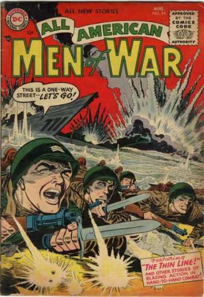 All-American Comics - All American Men of War - Men Of War - Thin Line - Soldiers - Explosions - Fighting
