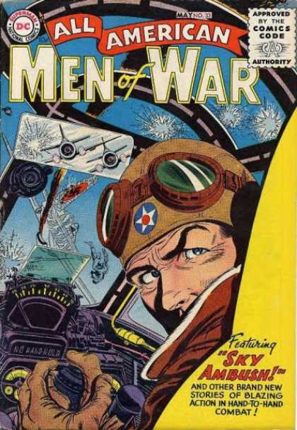 All-American Comics - All American Men of War - Bullet Holes - Dog Fight - Pilote - Plane - Two Planes Chasing One