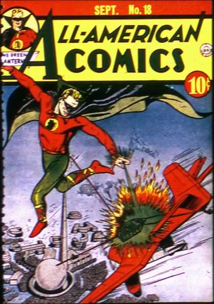 All-American Comics 18 - No 18 - Sept - Plane Crash - Super Hero - Green - Sheldon Moldoff