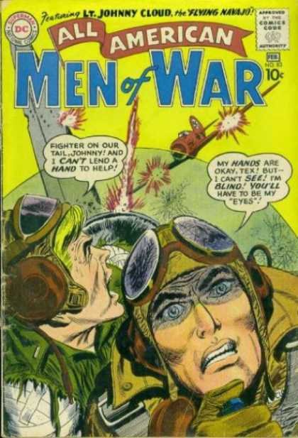 All-American Comics - All American Men of War - Airplane - Strafe - Pilot - Blind - Dogfight