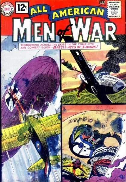All-American Comics - All American Men of War - Dc - Superman - National Comics - Approved By The Comics Code Authority - Aeroplane