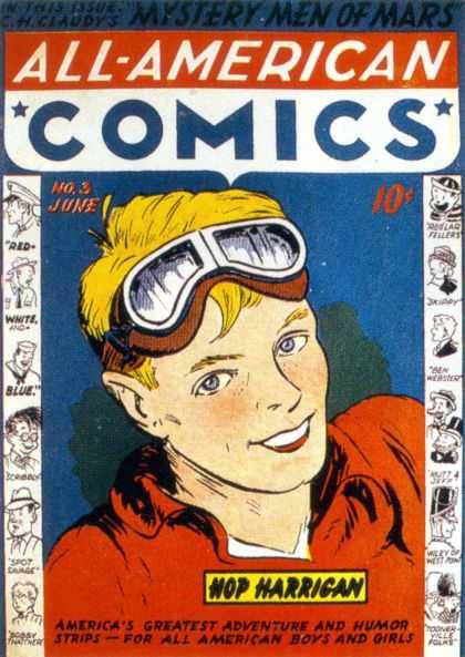 All-American Comics 3 - Hop Harrigan - Googles - Blonde Hair - Humor Strips - Red - Sheldon Mayer