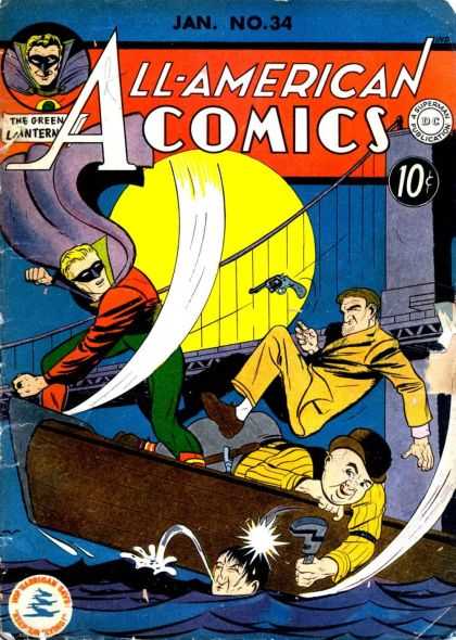 All-American Comics 34 - River Dump - Lost In The River - River Fight - Boat Up - Under Bridge Battle