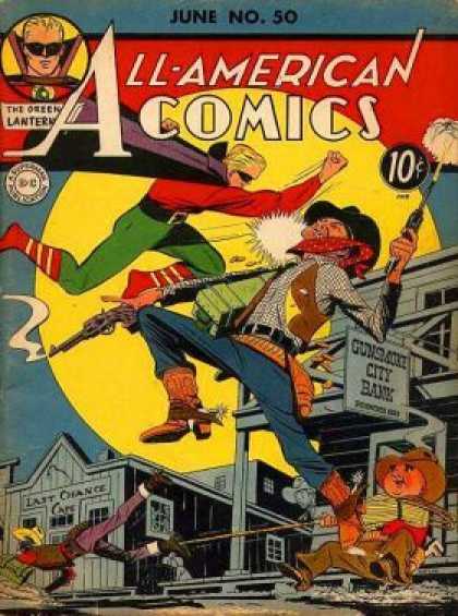 All-American Comics 50 - The Green Lantern - Superhero - Gun - Cowboy - Superman National Comics