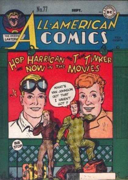 All-American Comics 77 - Luggage - Goggles - Orange Hair - Blond - Bus Stop
