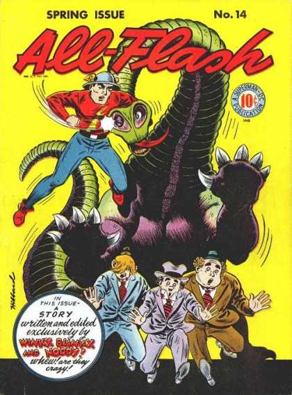 All-Flash Quarterly 14 - Wanky Blanky And Noody - Dinosaur - Winged Helmet - Punch To The Head - A Superman Publication
