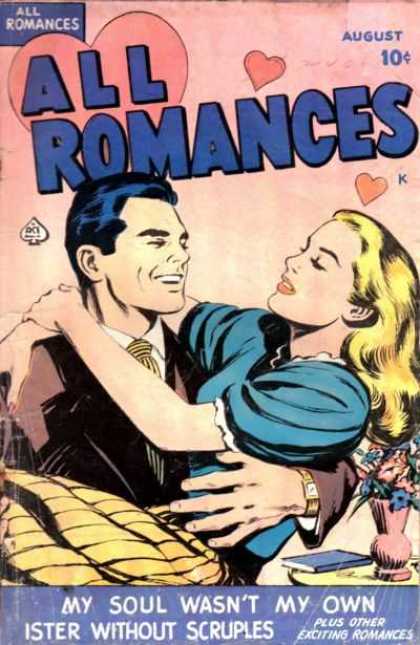 All Romances 1 - Blonde Girl - Hearts - August - Pink - Man And Woman