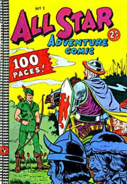All Star Adventure Comic 1 - Shield - Sword - Viking - Robin Hood - Horse