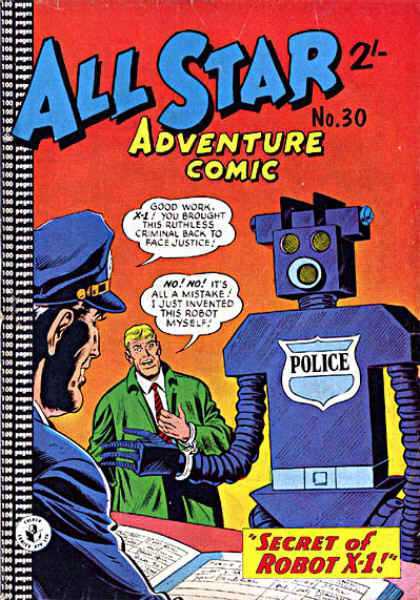 All Star Adventure Comic 30 - Robot - Speech Bubble - Police - Men - Book
