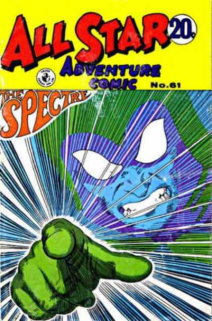 All Star Adventure Comic 61 - The Spectre - Face - Mask - Hand - No61