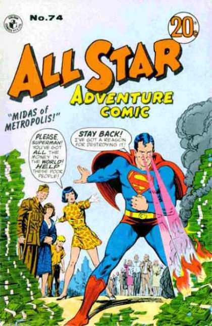 All Star Adventure Comic 74 - Superman - Superhero - Woman - Money - Soldier