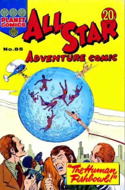 All Star Adventure Comic 85 - Swimmers - Water Sphere - Helicopter - Water Over City - Human Fishbowl