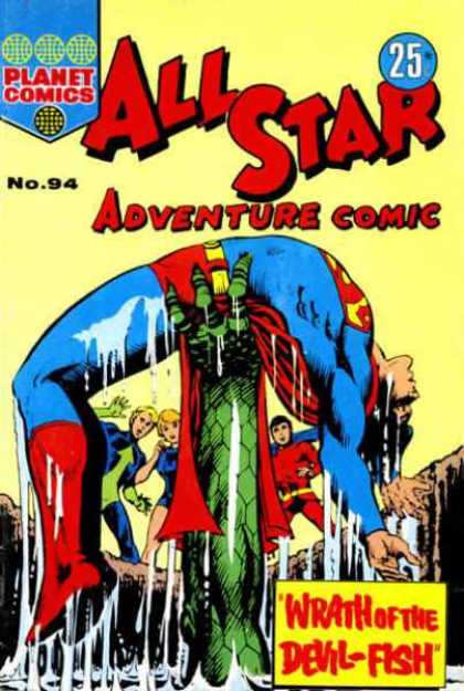 All Star Adventure Comic 94 - Planet Comics - Monster - Superman - Devil-fish - Superhero