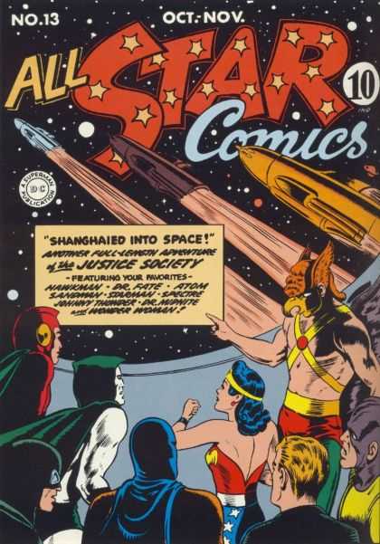 All Star Comics 13 - Justice Society - Wonder Woman - Johnny Thunder - Dr Fate - Scubaman
