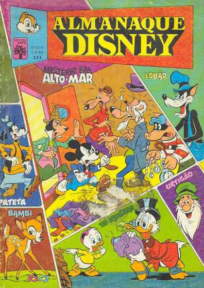 Almanaque Disney 111 - Spanish Disney - Sticker Residue In Middle Of Cover - Goofy - The Big Bad Wolf - Bambi