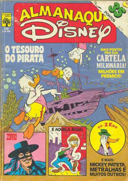 Almanaque Disney 151 - 35 Pontos - Zorro - Mickey - Pateta - Cartela Milionaria