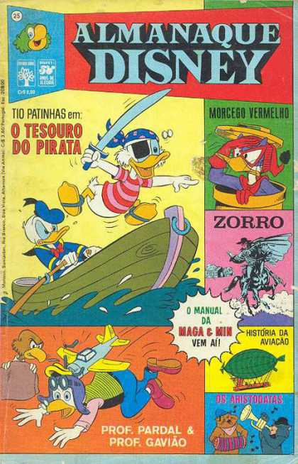 Almanaque Disney 25 - Uncle Scrooge - Donald Duck - Zorro - Blimp - Miniature Airplane Hitting Head