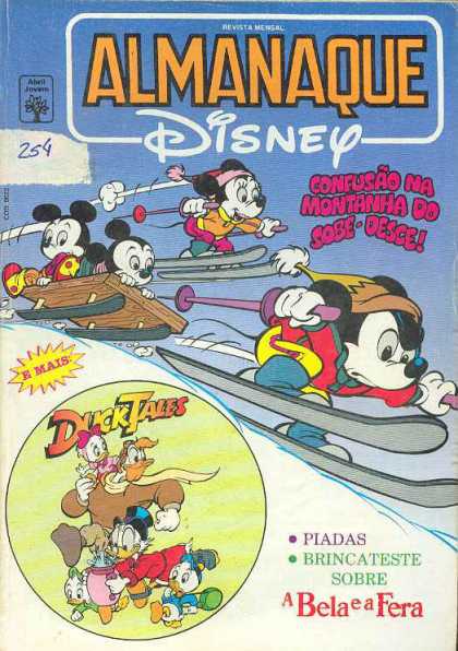 Almanaque Disney 254 - Skiing - Mickey Mouse - Ducktales - Portuguese - Toboggan