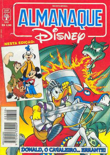 Almanaque Disney 310 - Donald Duck - Dragon - Horse - Sword - Fire