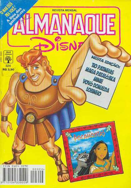 Almanaque Disney 324 - French Comic - Almanaque Disney - Herculese - Pocahontes - Yellow Cover