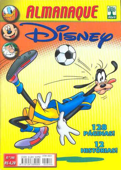 Almanaque Disney 346 - Donald Duck - Mickey Mouse - Goofy - Soccer Ball - Abril