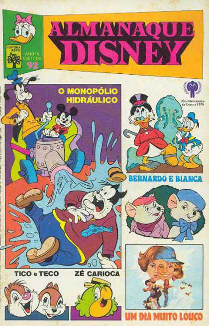 Almanaque Disney 92 - O Monopolio - Hidraulico - Tico - Ze Carioca - Um Dia Muito Louco