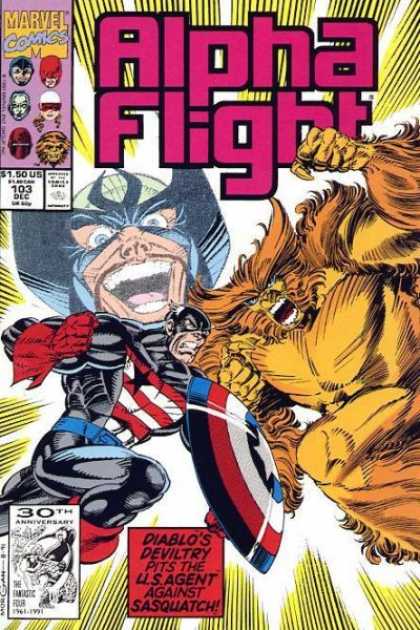 Alpha Flight 103 - Marvel - Superhero - Beast - Face Mask - Captain America