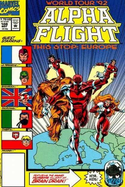 Alpha Flight 108 - Alpha Flight - World Tour 92 - Europe - Brain Drain - Marvel Comics