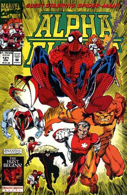 Alpha Flight 121 - Spiderman - The Hunt Begins - Marvel Heroes - Cab Web - Orange Monster