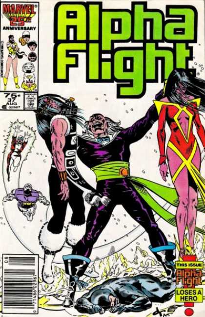 Alpha Flight 37 - Marvel - August - 25th Anniversary - 75 Cents - Comics Code Authority - Dave Ross