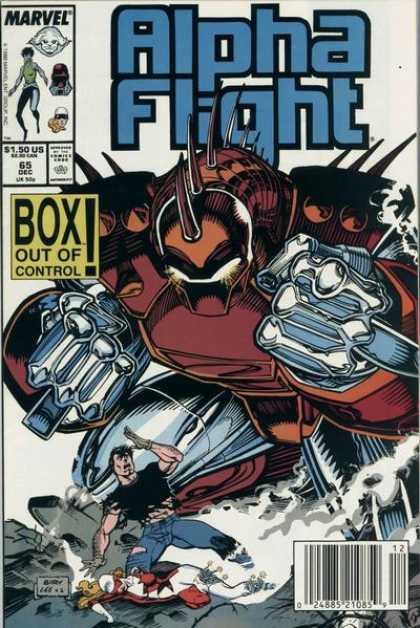 Alpha Flight 65 - Marvel Comics - Box Out Of Control - Blue Pants - Black Shirt - Brown And Silver Robot - Jim Lee, Marc Siry