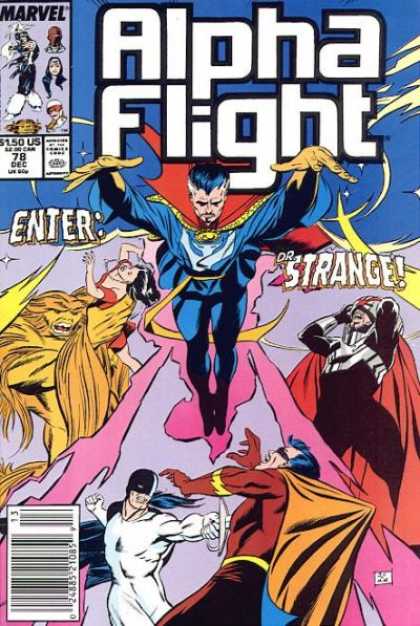 Alpha Flight 78 - Dr Strange - Sasquatch - Spell Casting - Stabbed With A Sword - Grabbing A Woman - Mike Manley