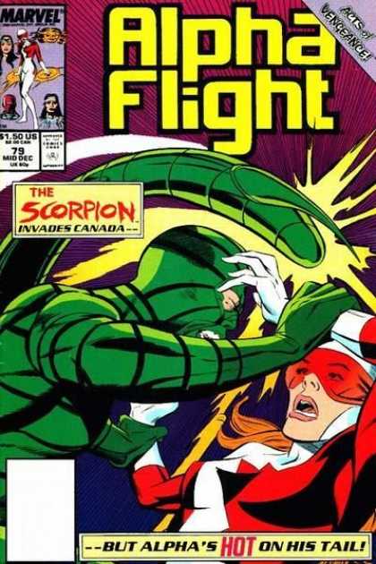 Alpha Flight 79 - Marvel - Battle - The Scorpion - Comics Code - But Alphas Hot On His Tale