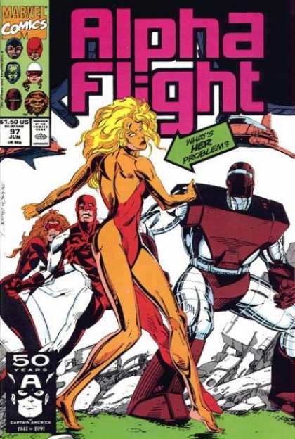 Alpha Flight 97 - Marvel Comics - Mutant - Whats Her Problem - Robot - Approved By The Comics Code