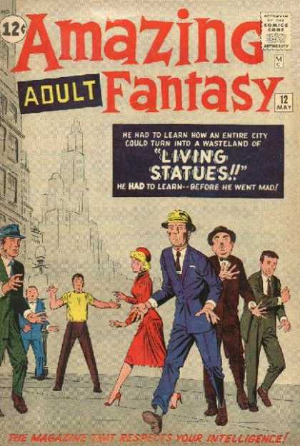 Amazing Fantasy 12 - Living Statues - Yellow Shirt - Blue Suit - Blonde Woman - James Jean
