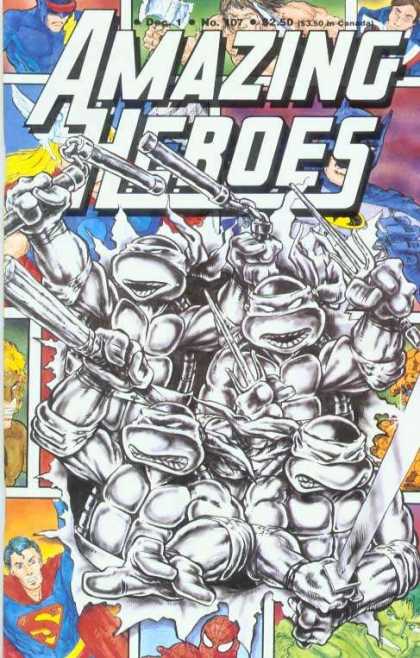 Amazing Heroes 107 - Teen Age Mutant Ninja Turtles - Spiderman - Superman - The Hulk - Batman