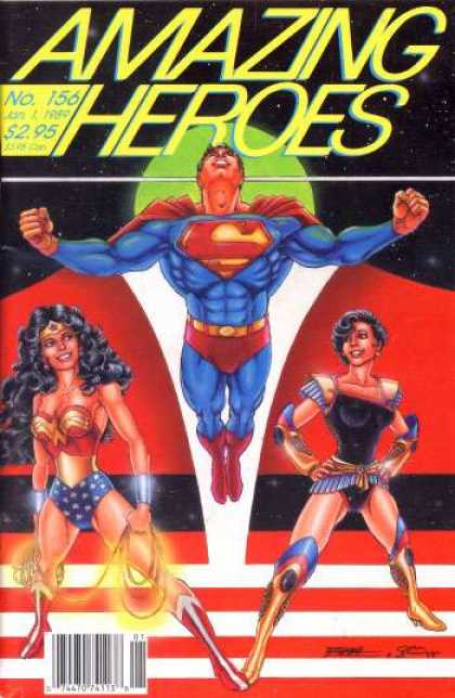 Amazing Heroes 156 - No 156 - Superman - Red Cape - Wonder Woman - Black Hair - George Perez