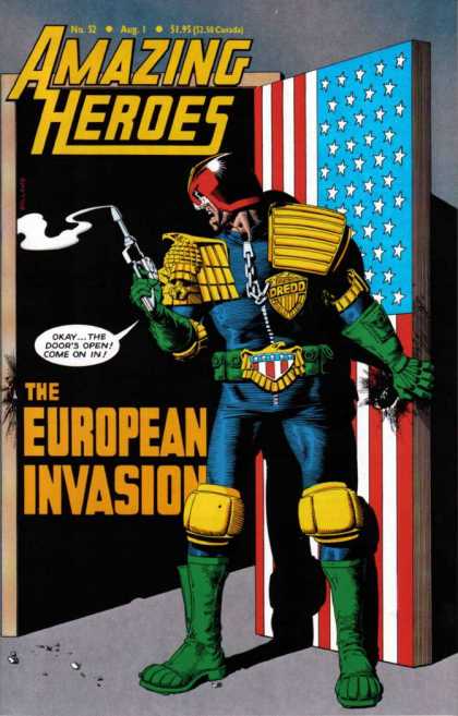 Amazing Heroes 52 - Judge - Dredd - Smoking Gun - European - Invasion - Brian Bolland
