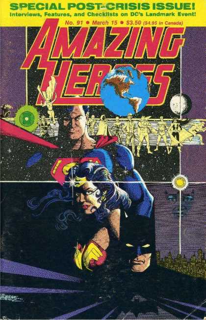 Amazing Heroes 91 - Special Post-crisis Issue - No 91 March 15 - Superman - Wonderwoman - Earth - George Perez